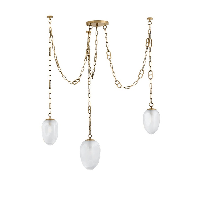 Corbett Lighting 464-48-VB Daith Three Light Chandelier Vintage Brass