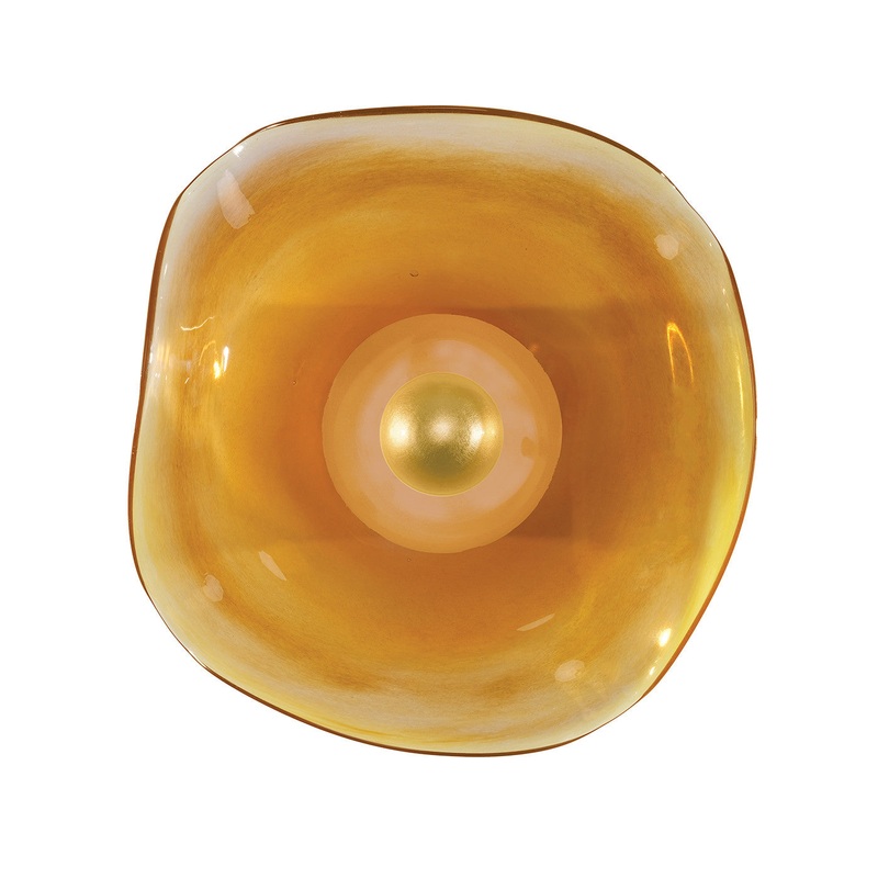 Embark 16″H Sconce Gold Leaf/Amber