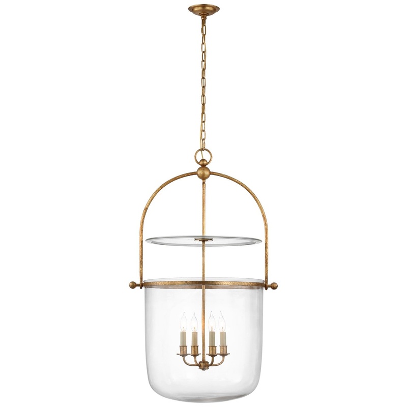 Four Light Lantern from the Lorford Collection in Gilded Iron Finish by Visual Comfort Signature