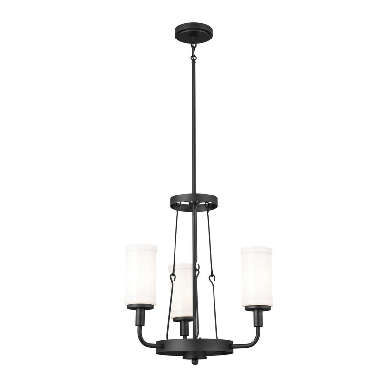 Kichler 52450BKT Three Light Mini Chandelier, Textured Black