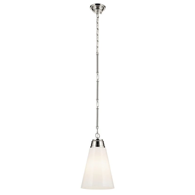 Kichler 52661PN One Light Pendant, Polished Nickel