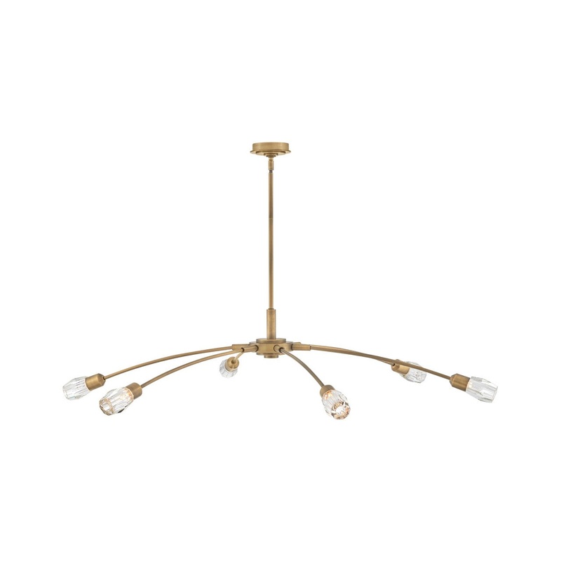 LED Chandelier from the Atera Collection in Heritage Brass Finish by Fredrick Ramond