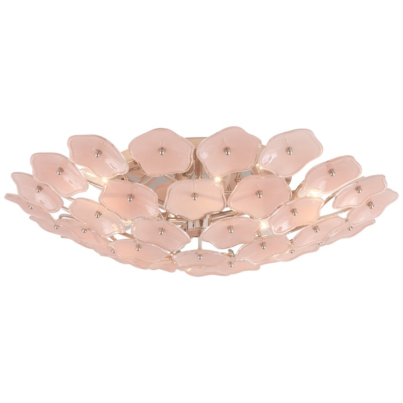 LED Flush Mount from the Leighton Collection in Polished Nickel Finish by Visual Comfort Signature