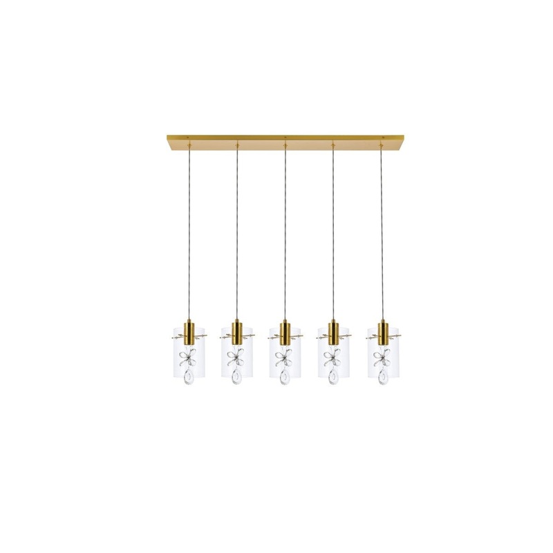 LED Pendant from the Hana Collection in Gold Finish by Elegant Lighting