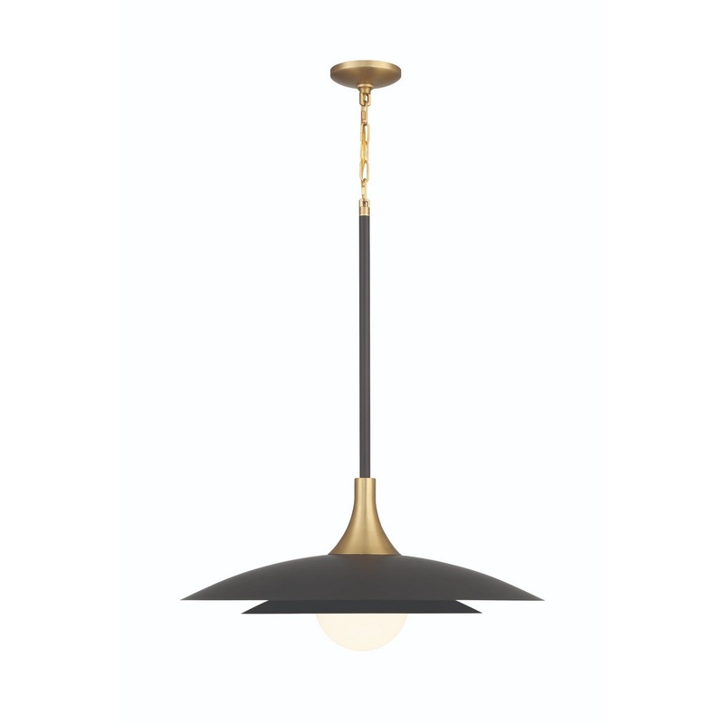 LED Pendant from the Welsh Collection in Black Finish by Eurofase