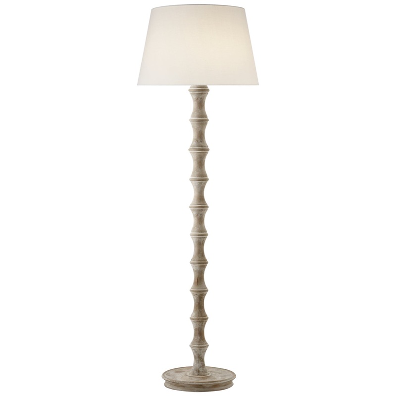 One Light Floor Lamp from the Bamboo Collection in Belgian White Finish by Visual Comfort Signature