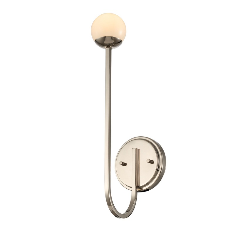 One Light Wall Sconce from the Bistro Collection in Polished Nickel Finish by Kalco