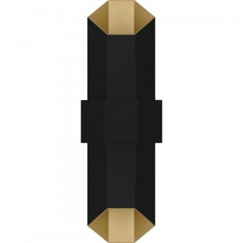 Quoizel CHS8407MBKG Chasm Outdoor wall led light matte black gold Outdoor Lantern