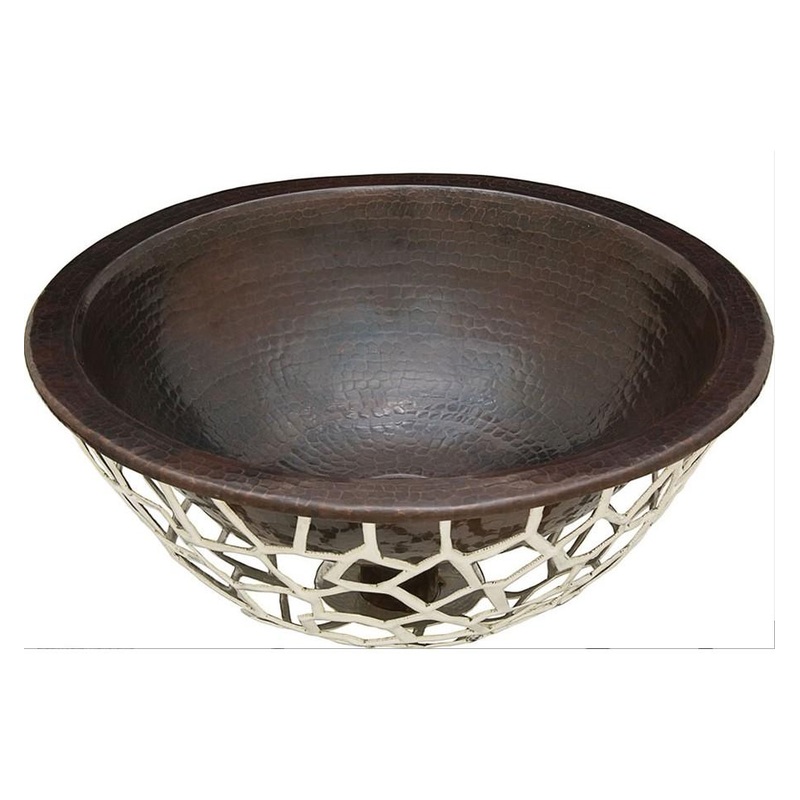 Thompson Traders the Nest II Black Copper Bath Sink Manzanillo NPCS-BC Aged Copper and Nickel (Hammered) (Showroom Display)