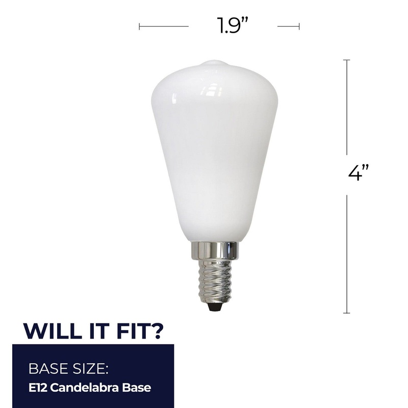 4 Watt ST15 Milky, 400  Lumens, E12 base, 120 Volt Light Bulb by Bulbrite
