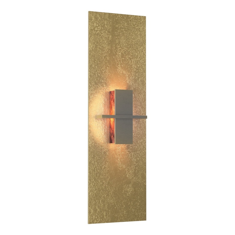 Aperture Vertical Sconce Modern Brass Topaz Glass (ZB)