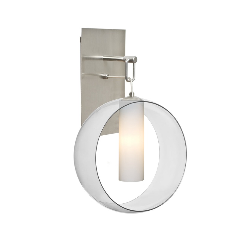 Besa 1WP-PLATOCL-SN Plato One Light Wall Pendant Satin Nickel
