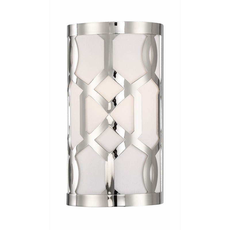 Crystorama 2262-PN Jennings One Light Wall Sconce Polished Nickel