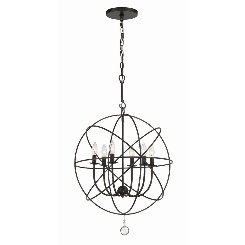 Crystorama 9226-EB Solaris Six Light Chandelier English Bronze