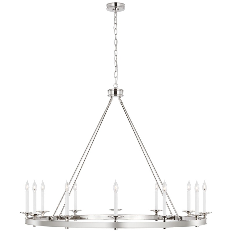 LED Chandelier from the Launceton Collection in Polished Nickel Finish by Visual Comfort Signature