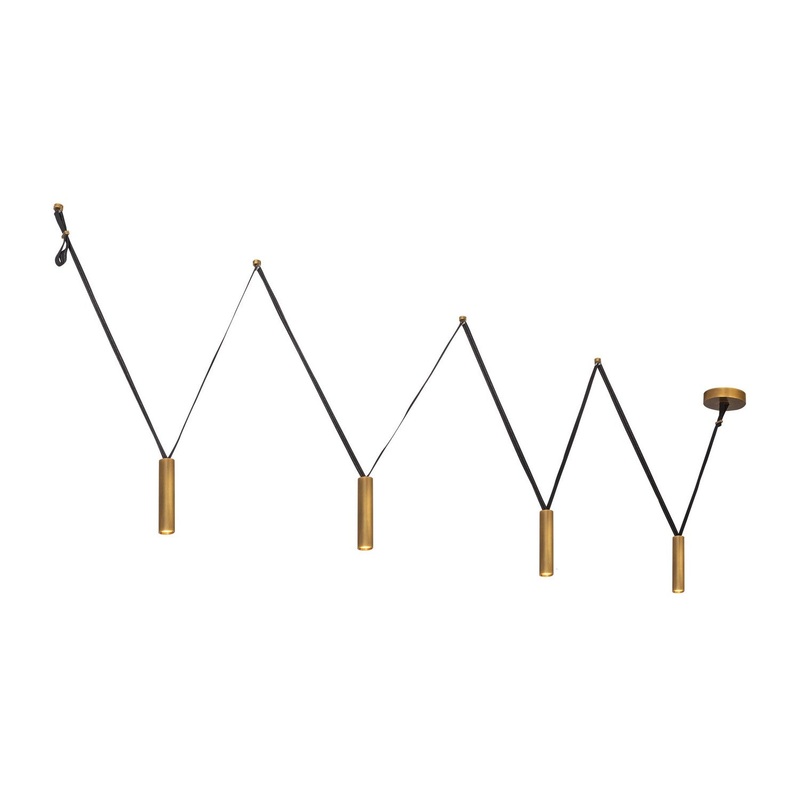 LED Linear Pendant from the Mason Collection in Vintage Brass Finish by Kuzco Lighting