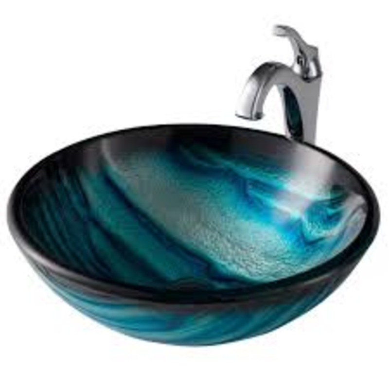 Lenova GV31 Above Counter Colored Glass Vessel Bath Sink (Showroom)