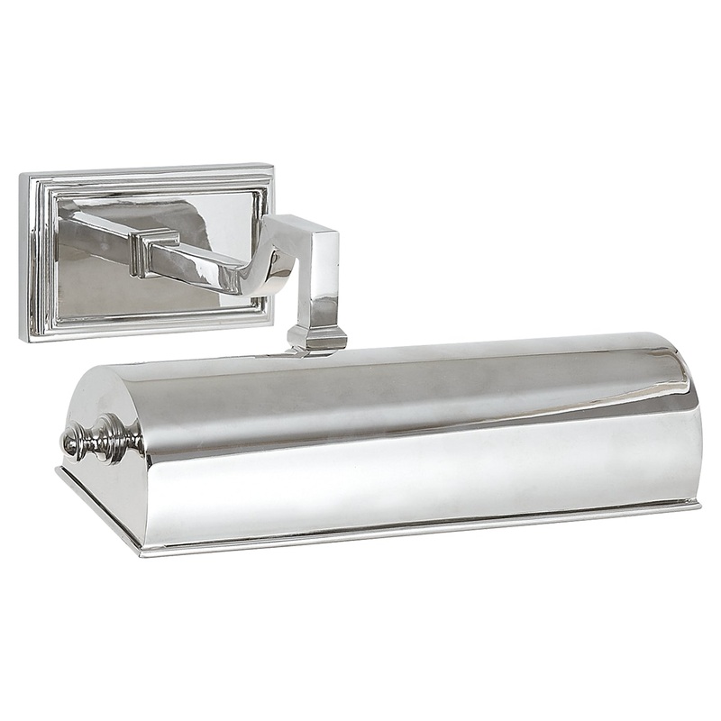 One Light Picture Light from the Dean Picture Light Collection in Polished Nickel Finish by Visual Comfort Signature