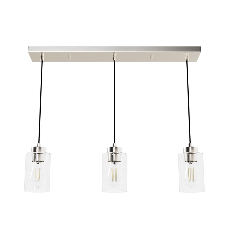 Three Light Linear Cluster from the Hartland Collection in Brushed Nickel Finish by Hunter