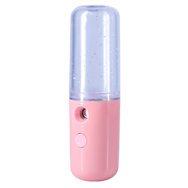 Two Portable Nano Facial Sprayer – 50ml USB Rechargeable Moisturizing Disinfectant Sprayer(Pink)