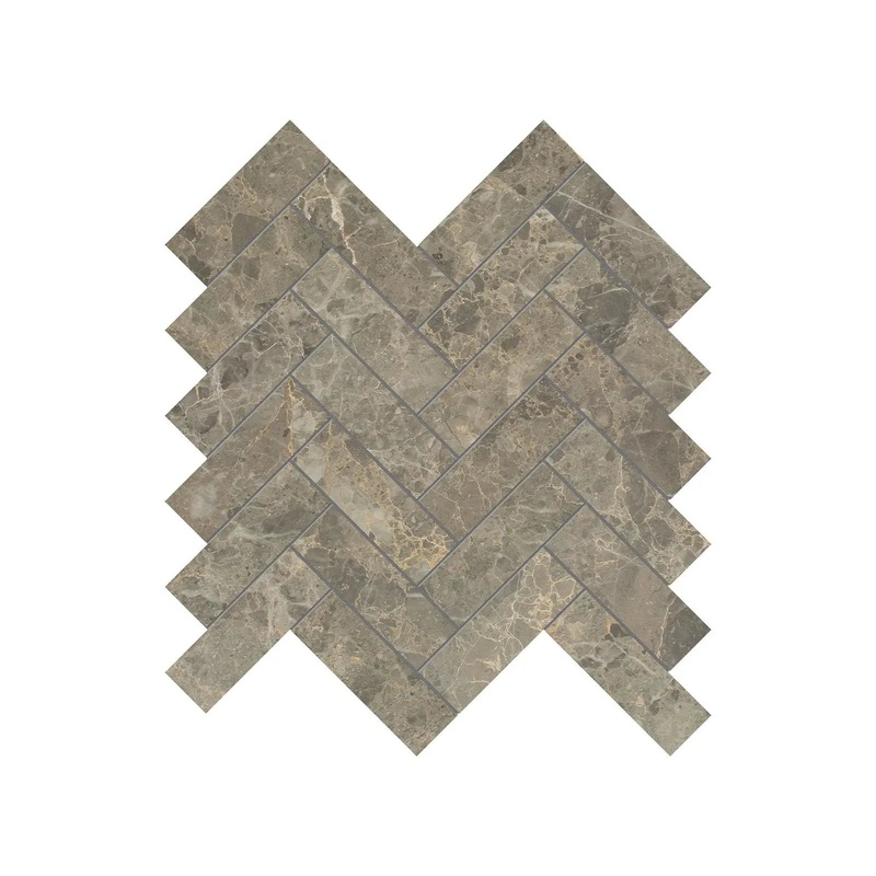 1.25″ x 4″ Velutto Ash Herringbone Honed Marble Mosaic 1 Sheet = .89 Sqft 1.25″ x 4″