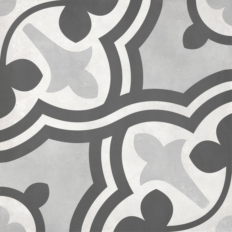 8″ x 8″ Form Matte Ice Baroque Deco Porcelain Tile 60-314