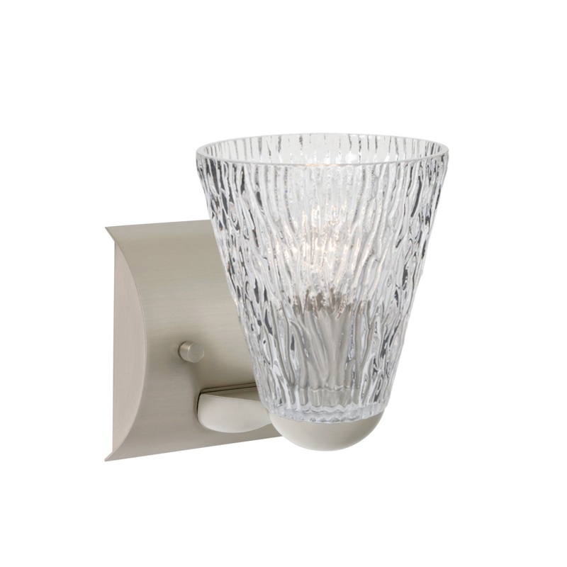 Besa 1WZ-NICO5CL-SN Nico One Light Wall Sconce Satin Nickel