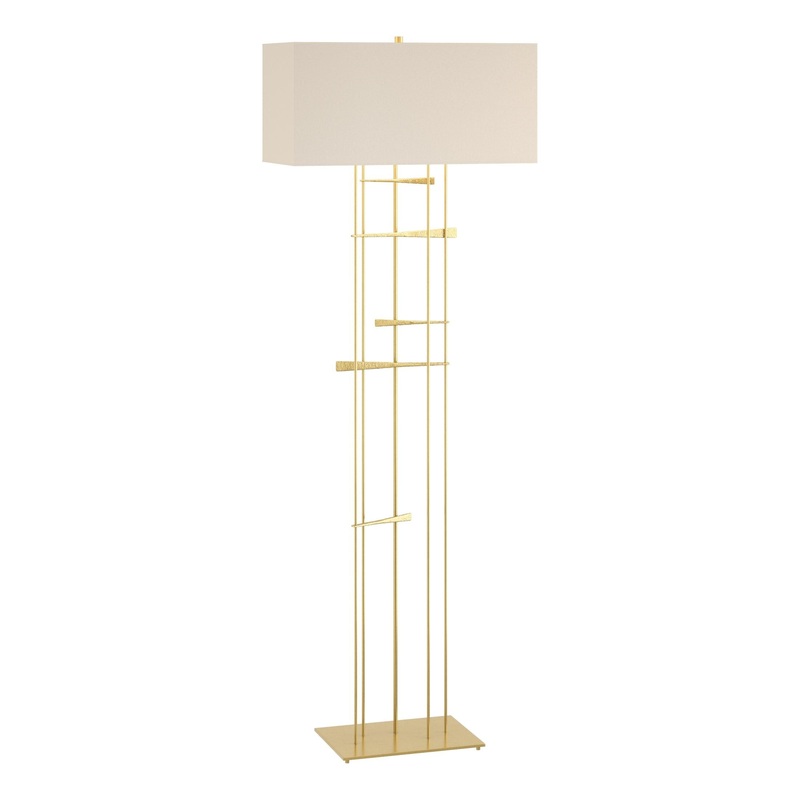 Cavaletti Floor Lamp Modern Brass Flax Shade (SE)