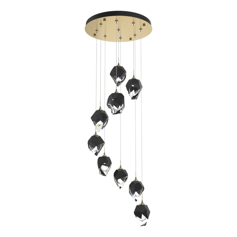 Chrysalis 9-Light Small Crystal Pendant Modern Brass Black Crystal (BP)