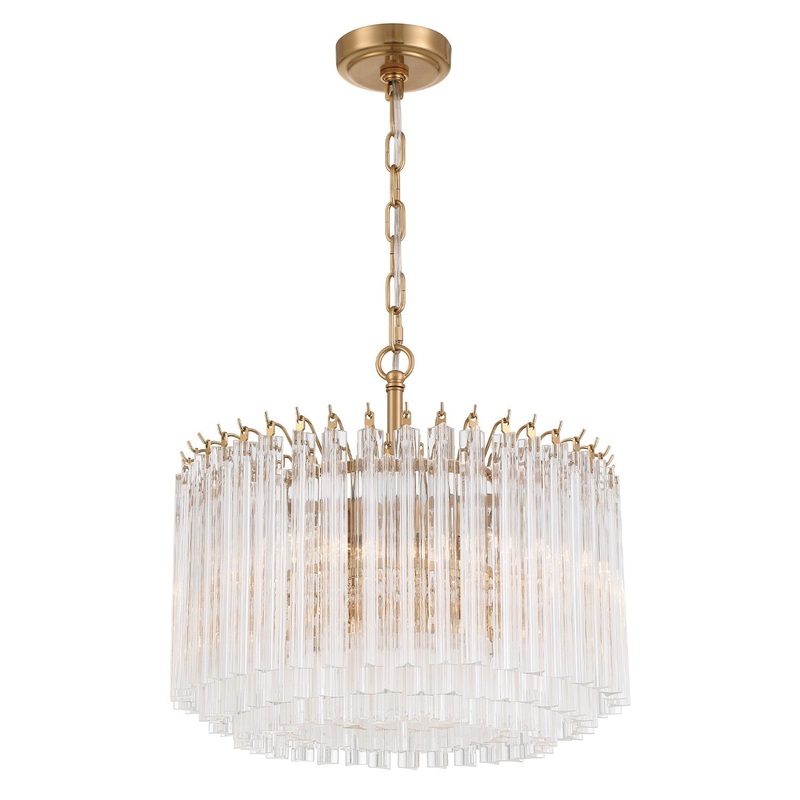 Five Light Chandelier from the Lofton Collection in Aged Brass Finish by Crystorama