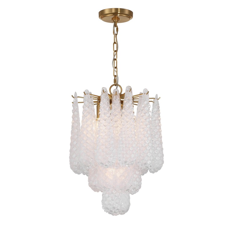 Four Light Pendant from the Ollie Collection in Aged Brass Finish by Crystorama