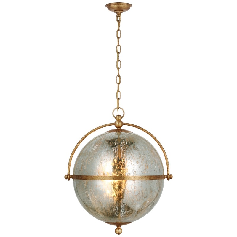 LED Pendant from the Bayridge Collection in Gilded Iron Finish by Visual Comfort Signature