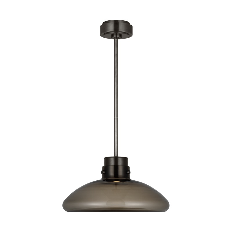 Morgan 16 Pendant Burnished Bronze with Smoke Glass