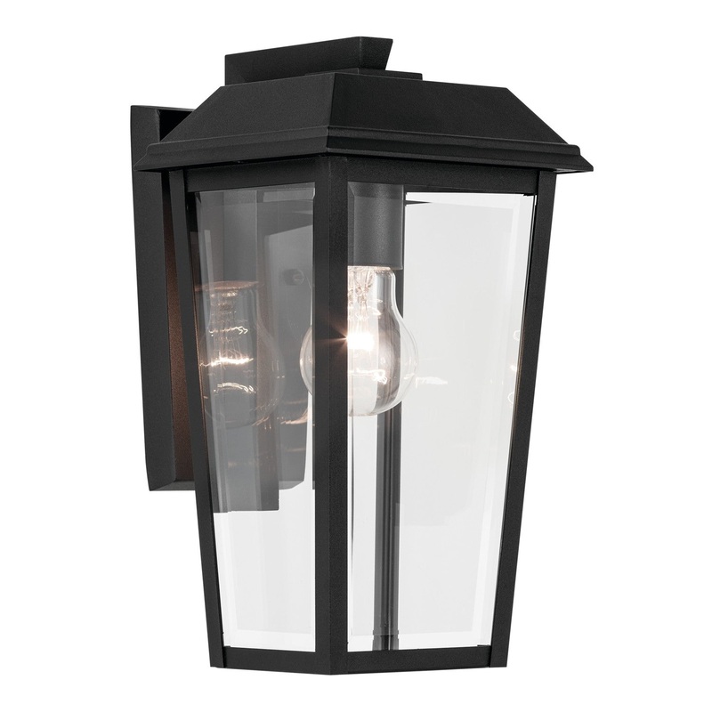 One Light Outdoor Wall Mount from the Mathus Collection in Textured Black Finish by Kichler