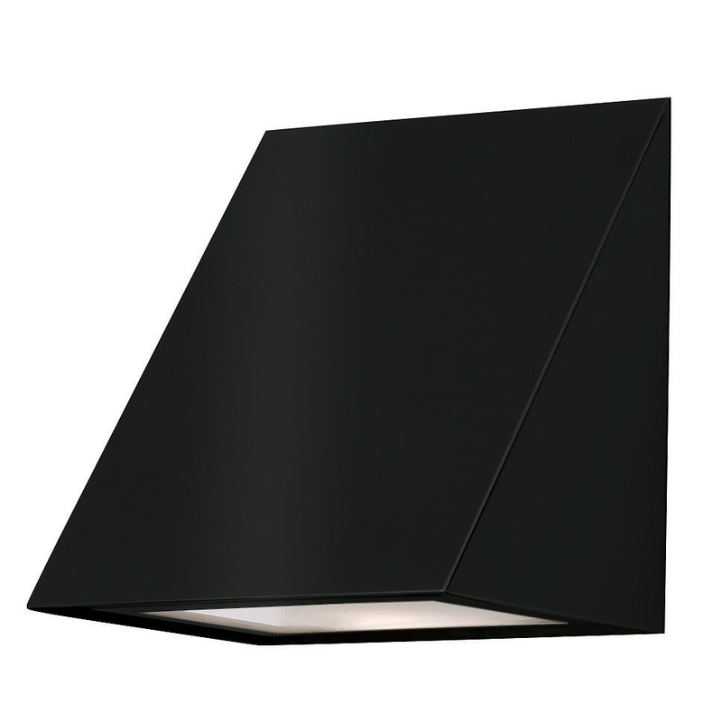 One Light Outdoor Wall Mount from the Wedge Collection in Black Finish by Stone Lighting
