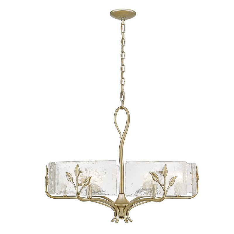 Six Light Chandelier from the Calla WG Collection in White Gold Finish by Golden