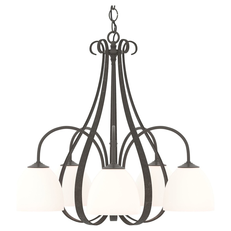 Sweeping Taper 5-Arm Chandelier Dark Smoke