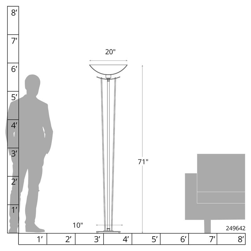 Taper Torchiere White Sand Glass (SS)