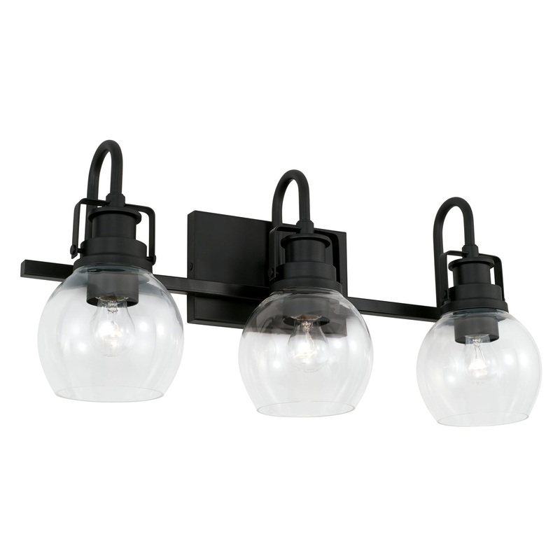 Three Light Vanity from the Buxton Collection in Matte Black Finish by Capital Lighting