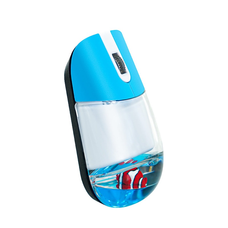 Whimsical 2.4G Wireless Mouse with Floating Animal Design – Comfortable, Quiet & Portable(blue)
