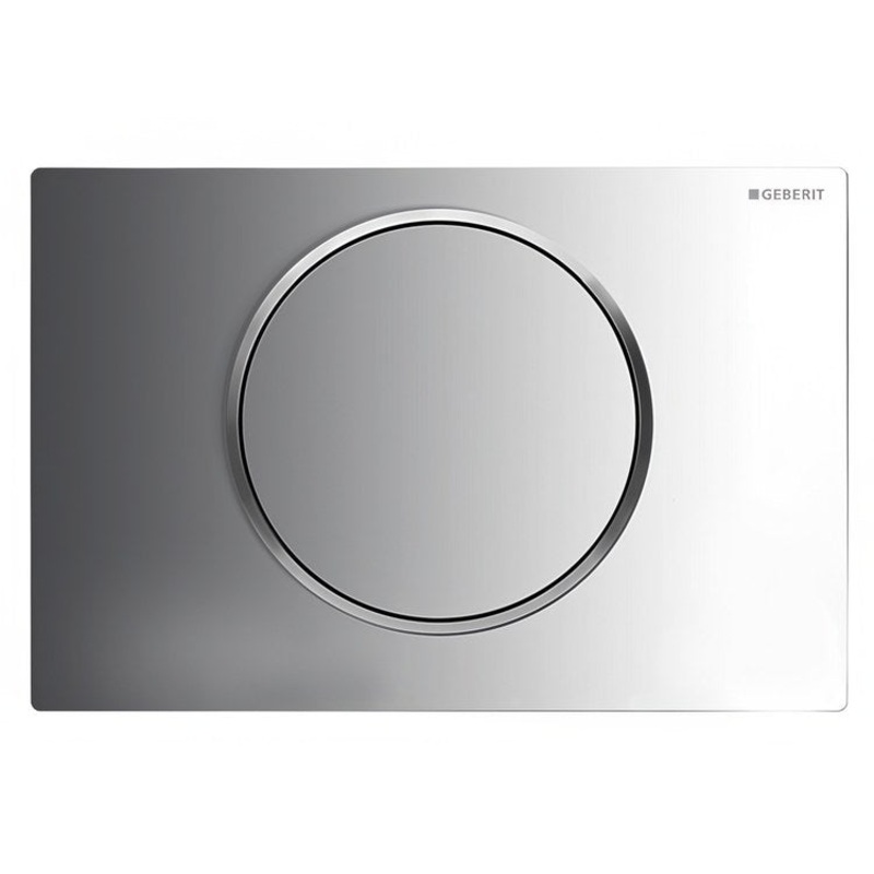 Actuator Plate Sigma10 Single Flush Polished Chrome with Matte Chrome Accent Built in Stop-and-Go Flush Plastic for Sigma Concealed Tanks 2×6 and 2×4 Installations