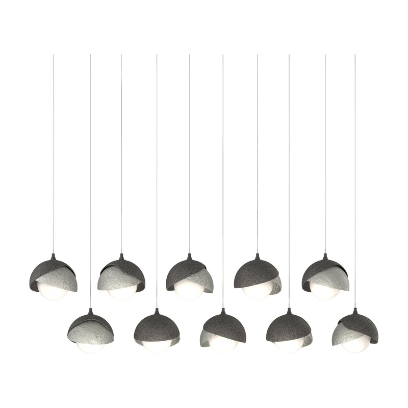 Brooklyn 10-Light Double Shade Pendant Natural Iron Sterling