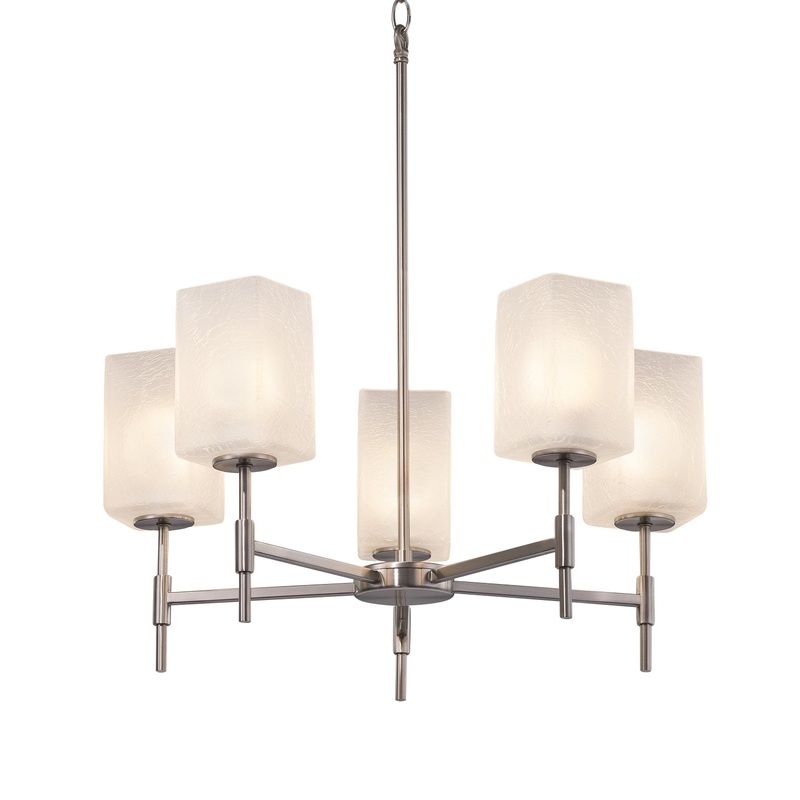 Five Light Chandelier from the Fusion Collection in Brushed Nickel Finish by Justice Designs