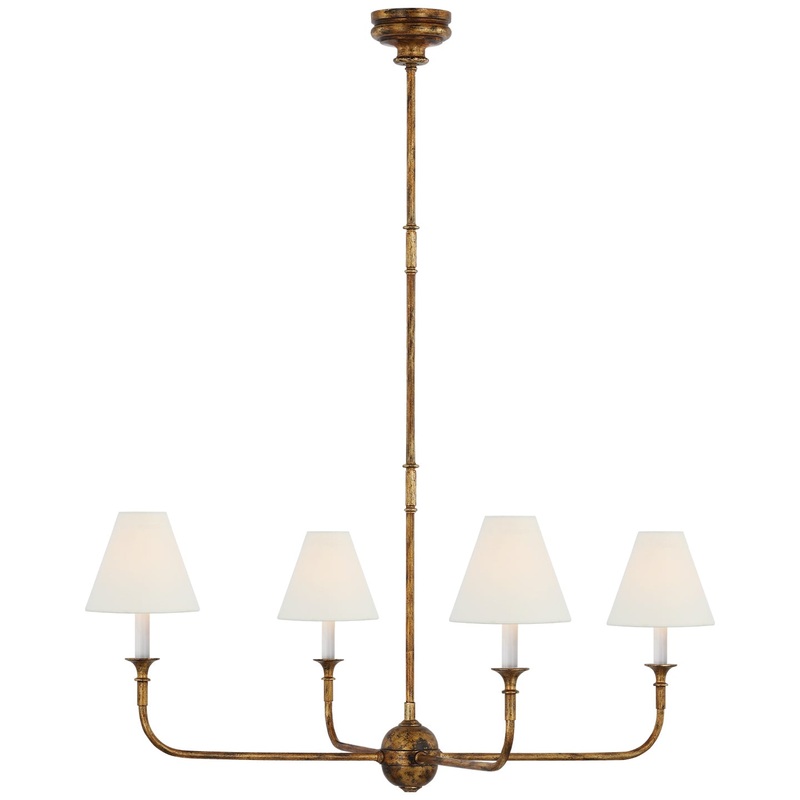 Four Light Chandelier from the Piaf Collection in Antique Gild Finish by Visual Comfort Signature