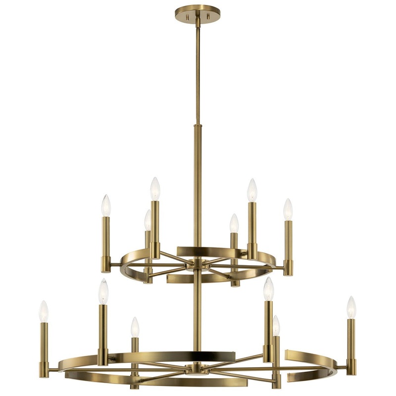 Kichler 52428BNB 12 Light Chandelier, Brushed Natural Brass