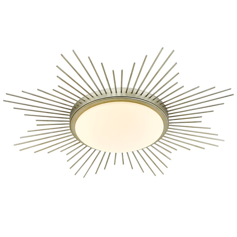Kieran WG 24″ Flush Mount in White Gold with Opal Glass