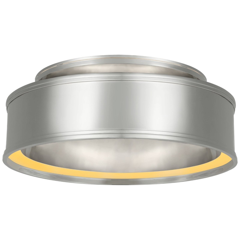 LED Flush Mount from the Connery Collection in Polished Nickel Finish by Visual Comfort Signature