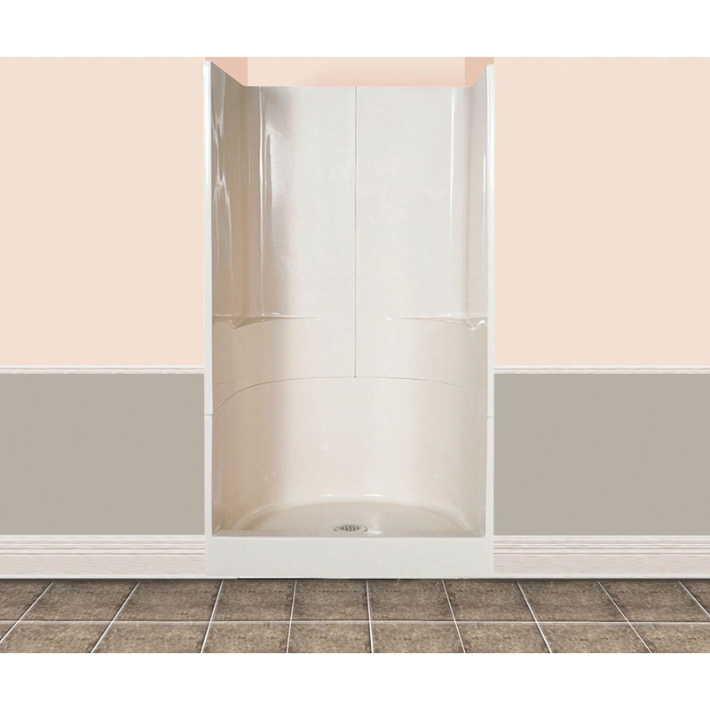 MAAX 103008-000-015 48SKD 48 x 35 AcrylX Alcove Center Drain Three-Piece Shower in Black