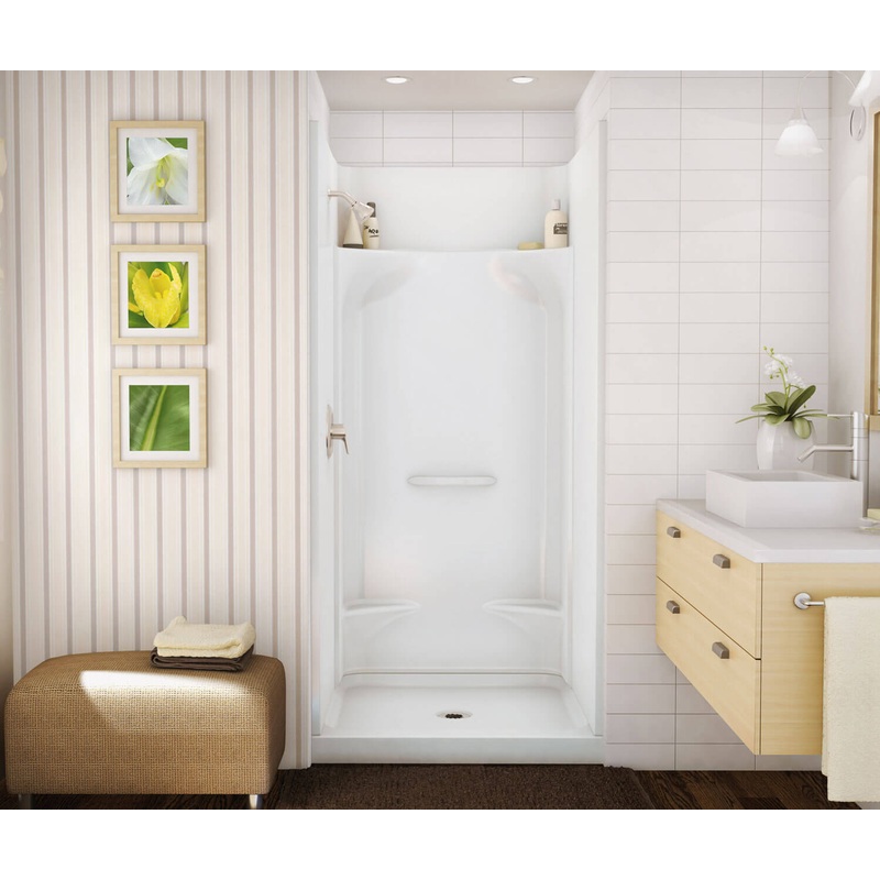 MAAX 145024-000-002-093 KDS 3636 AcrylX Alcove Center Drain Four-Piece Shower in White