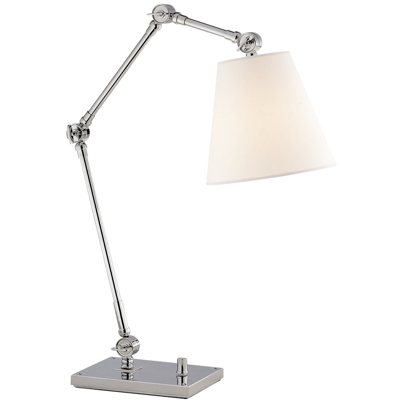 One Light Task Lamp from the Graves Collection in Polished Nickel Finish by Visual Comfort Signature